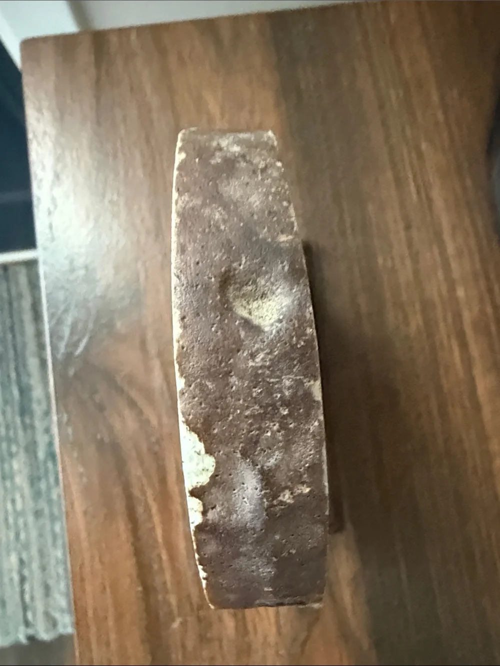 Natural Blue Banded Agate Slice on Wood Display Stand Druzy Crystal Decor